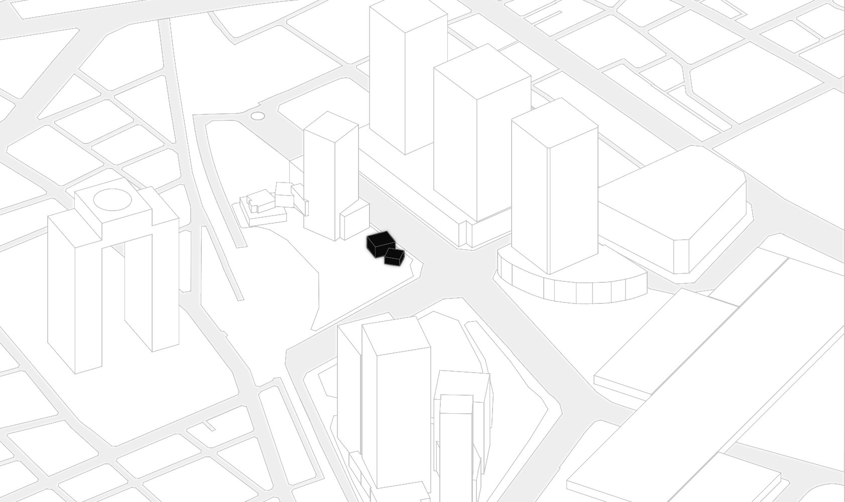 アクセスページのメインビジュアル：グラングリーン大阪の俯瞰の図